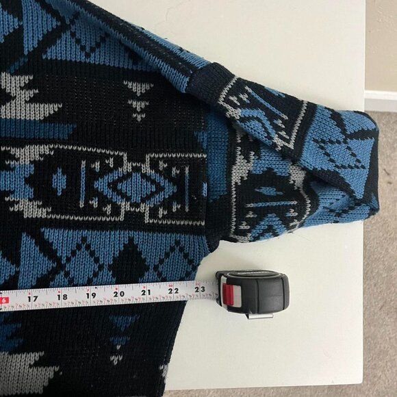 vintage 90s geometric quirky retro indie boxy acrylic knit sweater - Picture 6 of 8